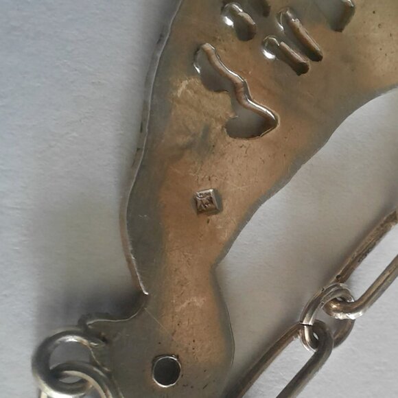 Vintage Egyptian Revival 800 Silver Statement Necklace Pharoah King Tut Art Deco - Picture 12 of 13